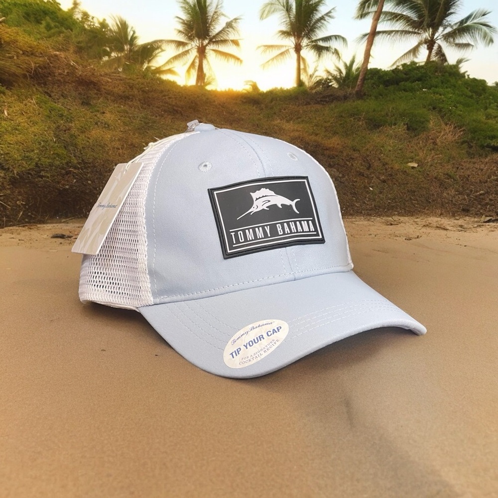 Tommy Bahama Live The Island Life Tip Your Cap Blue Mesh SnapBack Mens Hat
